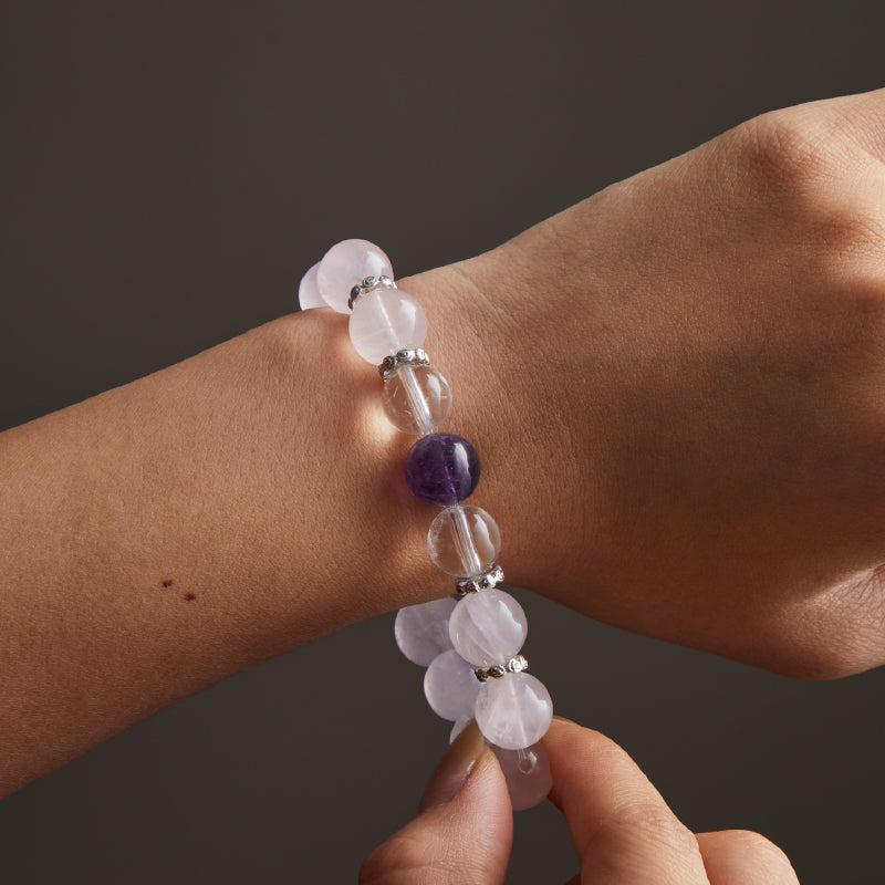 OGクリスタル 水晶 調和の光ブレスレット - 癒し・平和、男女兼用