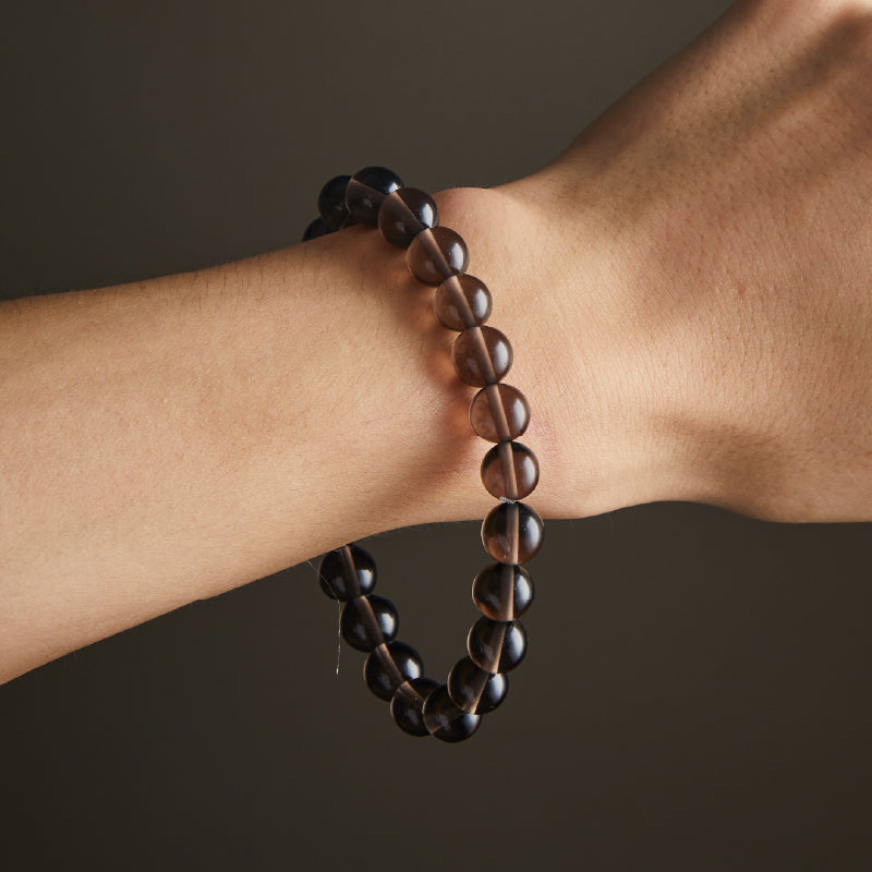 OGクリスタル 黑曜岩 黄金の力ブレスレット - 金運・仕事成功、男女兼用