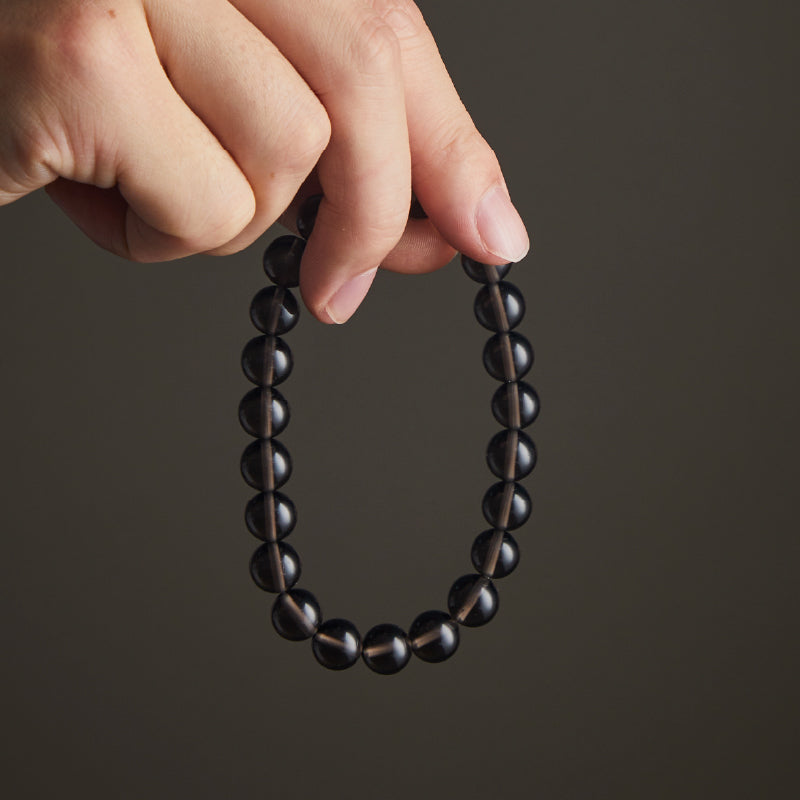 OGクリスタル 黑曜岩 黄金の力ブレスレット - 金運・仕事成功、男女兼用