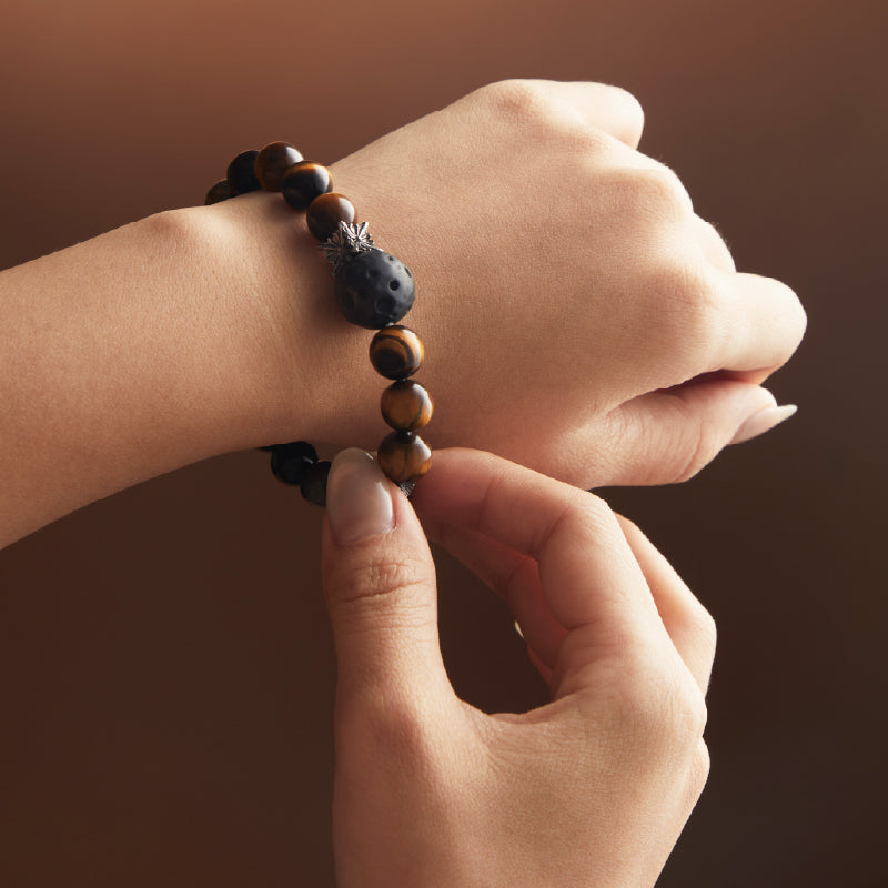 OGクリスタル 木変石 守護の光ブレスレット - 日常の安心感をサポート、男性・女性に最適