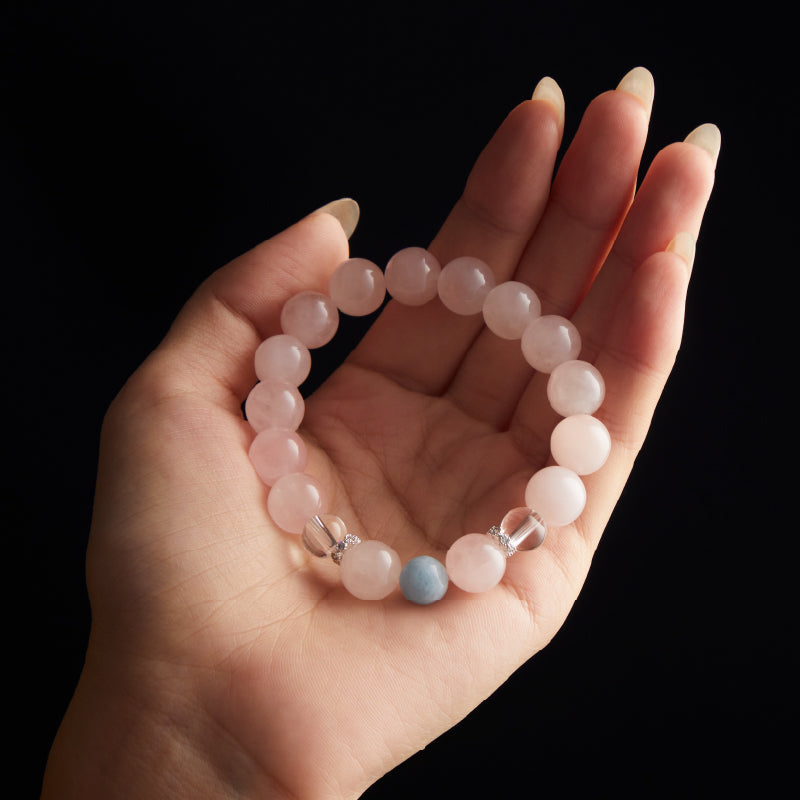 OGクリスタル 水晶 癒しの波動ブレスレット - 心と体をリラックス、安眠サポート