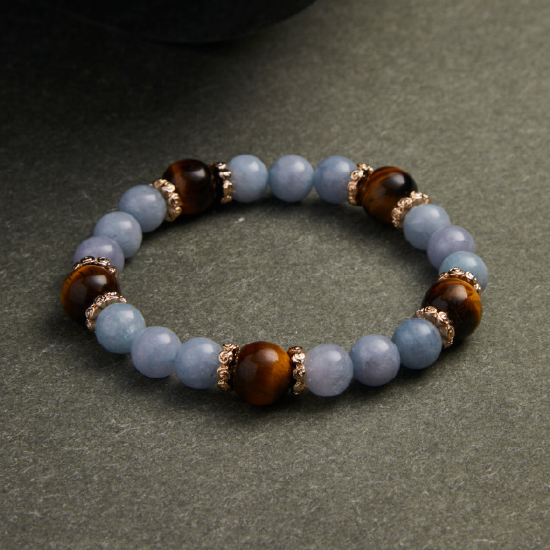 OGクリスタル 木変石 天使の守護ブレスレット - 新しい挑戦をサポート、男女に最適