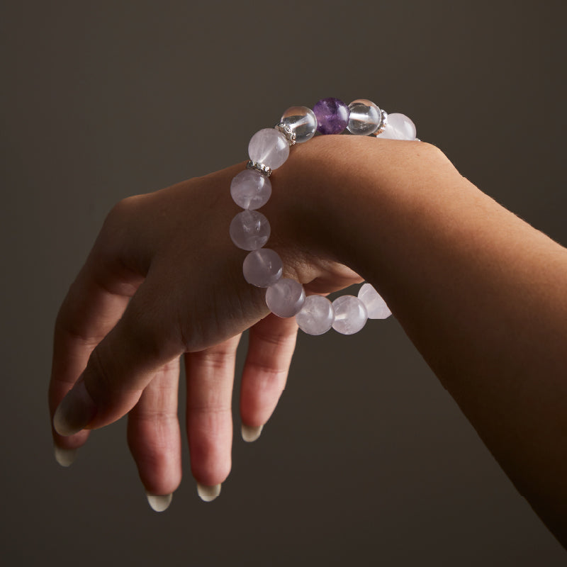 OGクリスタル 水晶 調和の光ブレスレット - 癒し・平和、男女兼用