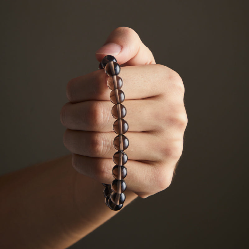 OGクリスタル 黑曜岩 黄金の力ブレスレット - 金運・仕事成功、男女兼用