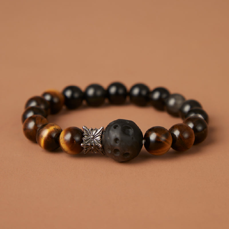 OGクリスタル 木変石 守護の光ブレスレット - 日常の安心感をサポート、男性・女性に最適