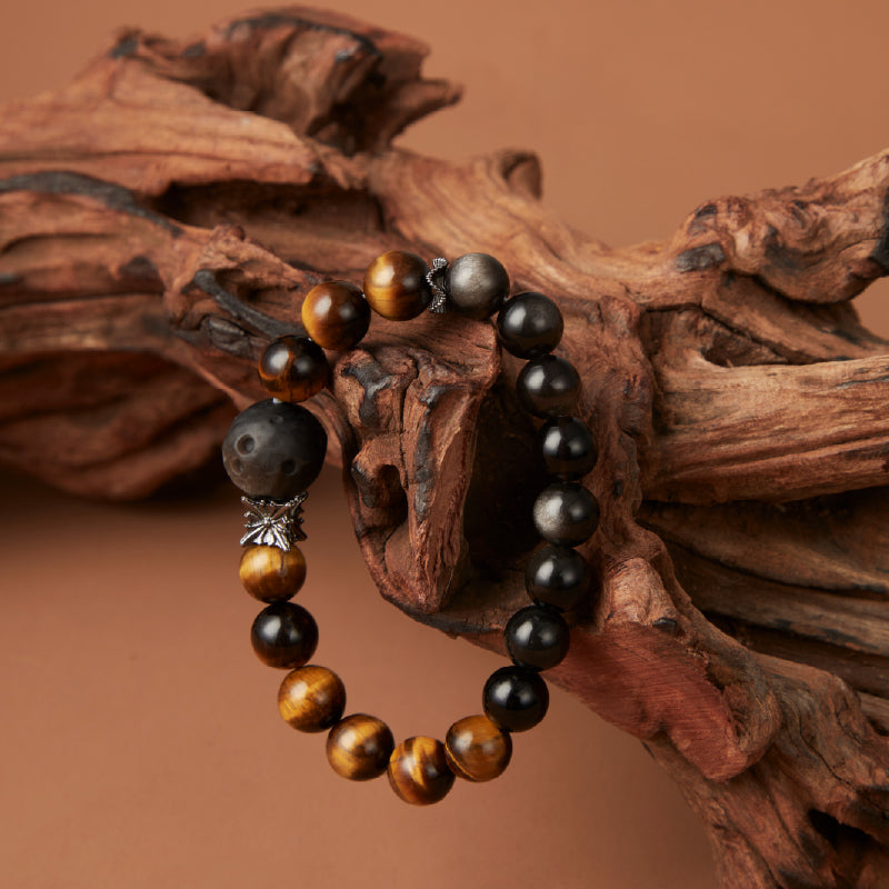 OGクリスタル 木変石 守護の光ブレスレット - 日常の安心感をサポート、男性・女性に最適