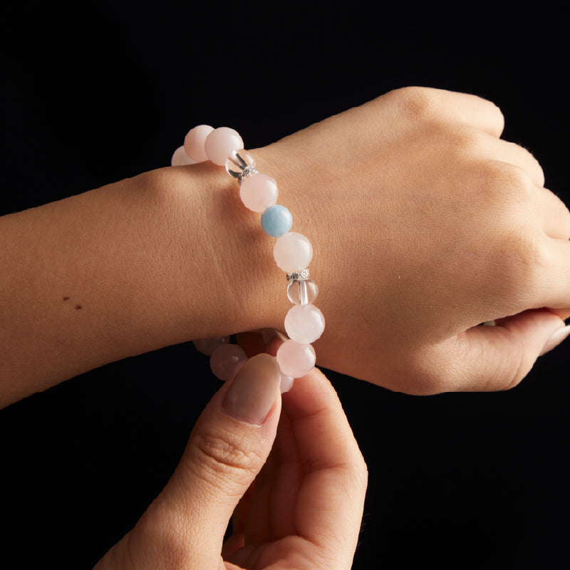 OGクリスタル 水晶 癒しの波動ブレスレット - 心と体をリラックス、安眠サポート