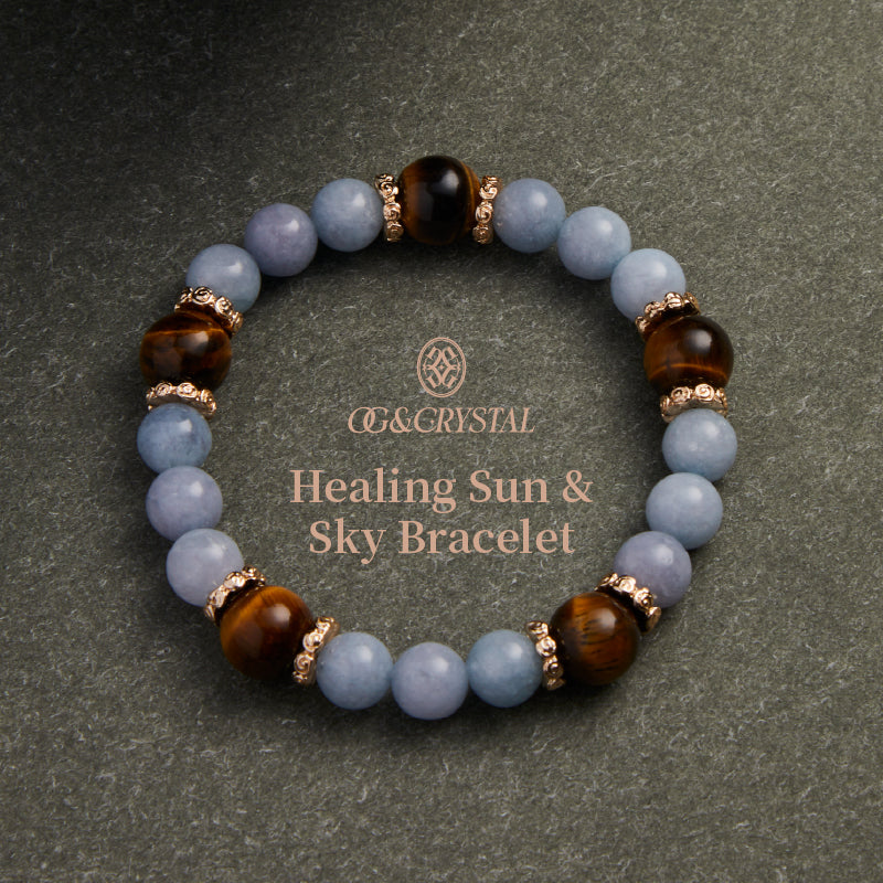 OGクリスタル 木変石 天使の守護ブレスレット - 新しい挑戦をサポート、男女に最適