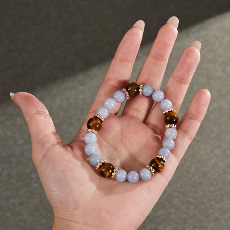 OGクリスタル 木変石 天使の守護ブレスレット - 新しい挑戦をサポート、男女に最適